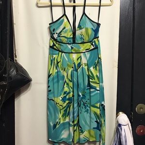 Floral watercolor halter dress